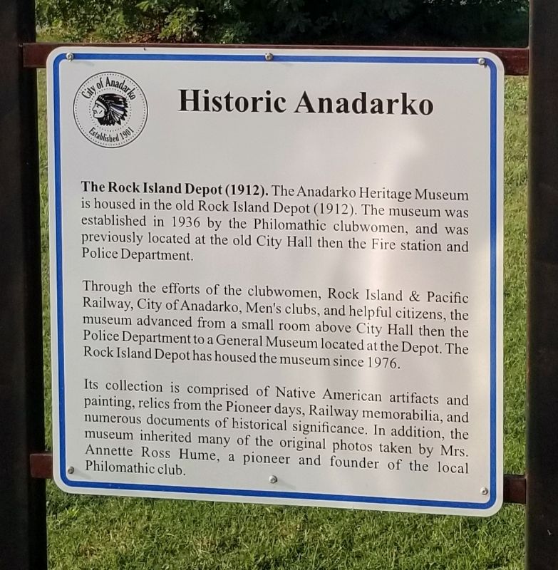 The Rock Island Depot Marker image. Click for full size.