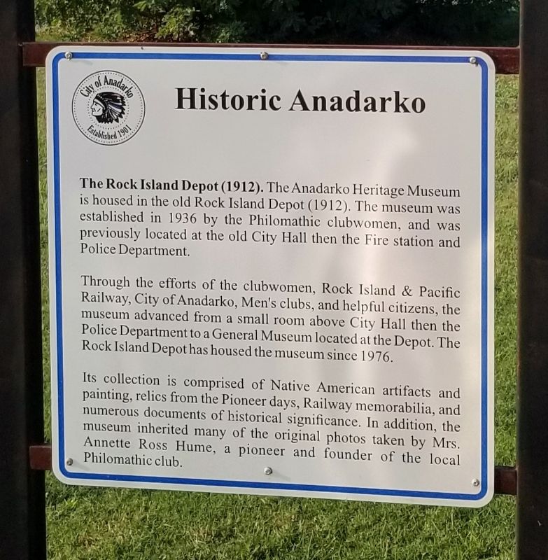 The Rock Island Depot Marker. Click for full size. The Rock Island Depot Marker image. Click for full size.