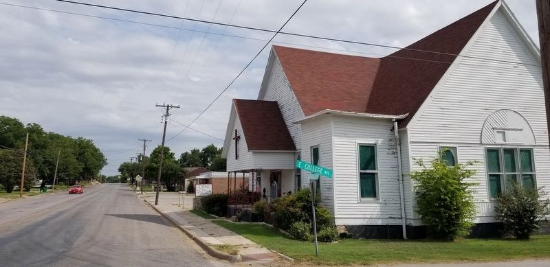 The view of the Central Christian Church of Comanche and Marker from the street image. Click for full size.
