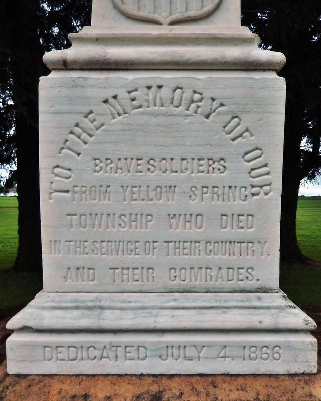 Yellow Spring Township Civil War Monument<br>(<i>east side</i>) image. Click for full size.