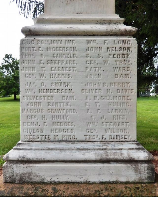 Yellow Spring Township Civil War Monument<br>(<i>north side</i>) image. Click for full size.