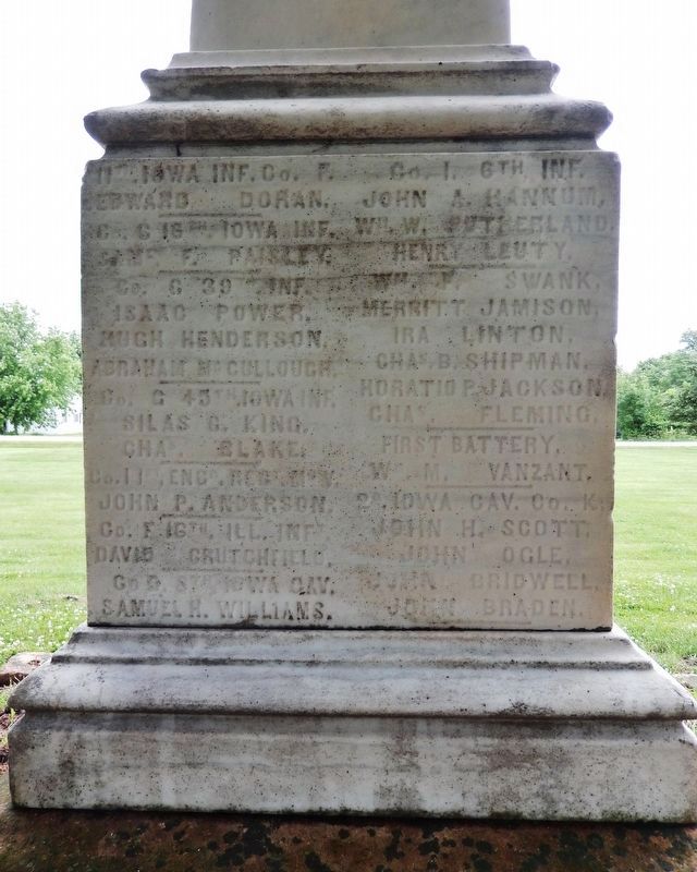 Yellow Spring Township Civil War Monument<br>(<i>west side</i>) image. Click for full size.