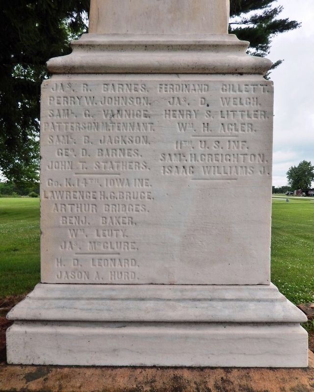 Yellow Spring Township Civil War Monument<br>(<i>south side</i>) image. Click for full size.