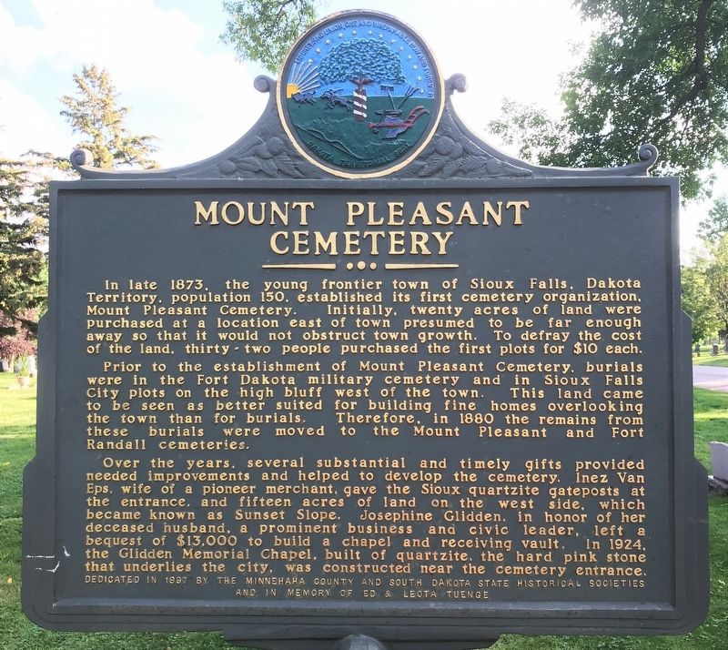 Mount Pleasant Cemetery Marker image. Click for full size.