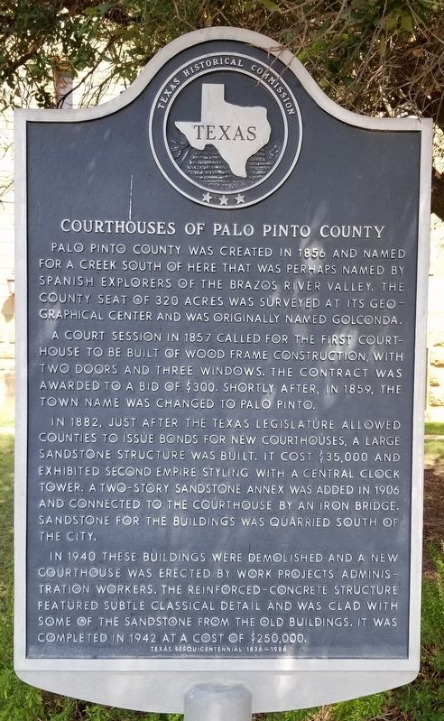Courthouses of Palo Pinto County Marker image. Click for full size.