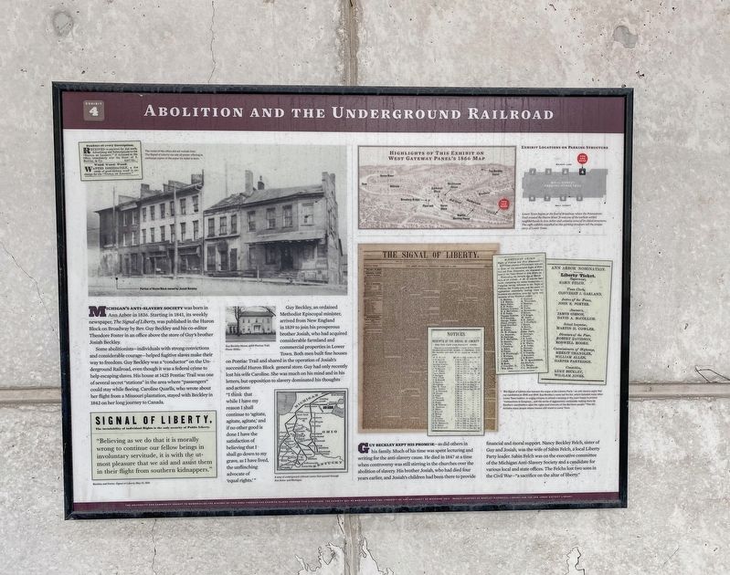 Abolition and the Underground Railroad Marker image. Click for full size.
