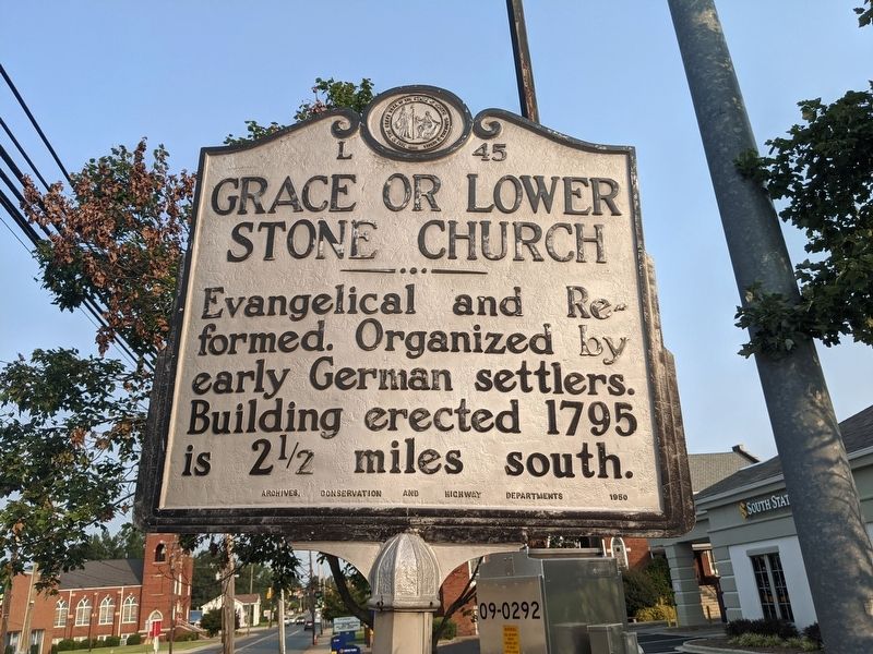 Grace or Lower Stone Church Marker image. Click for full size.