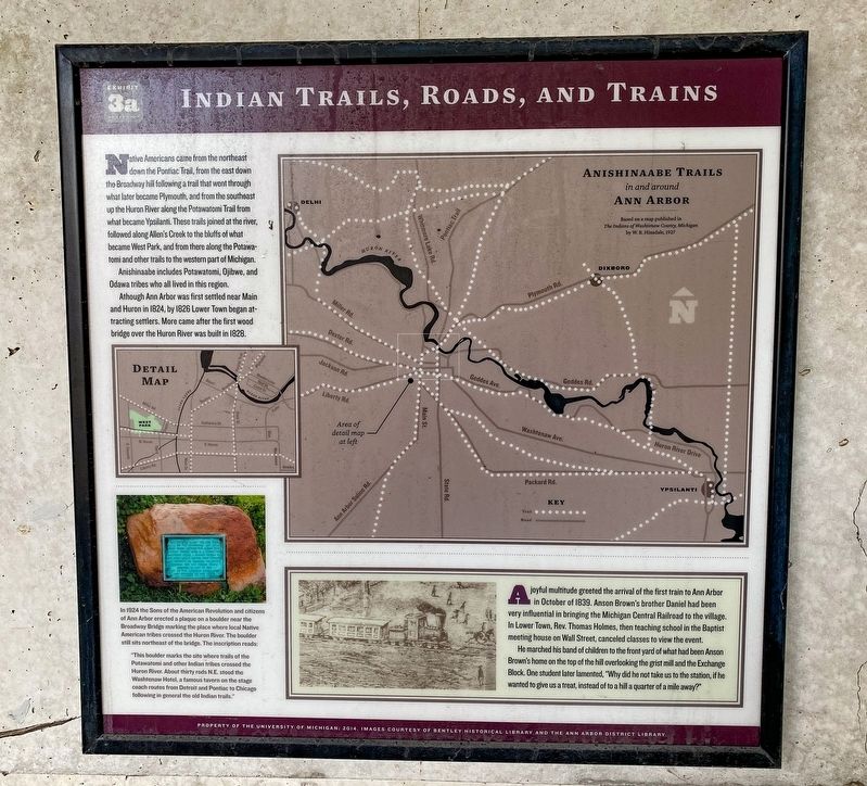 Indian Trails, Roads, and Trains Marker image. Click for full size.