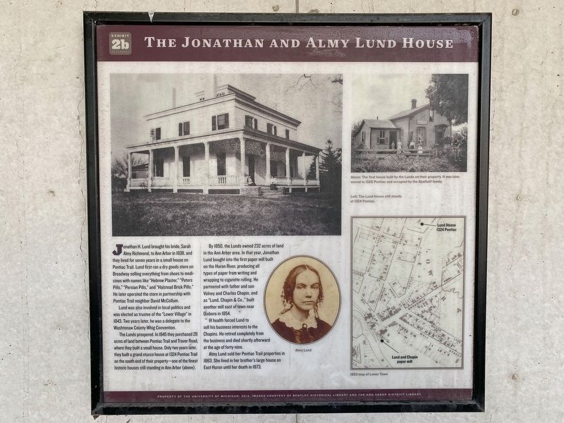 The Jonathan and Almy Lund House Marker image. Click for full size.
