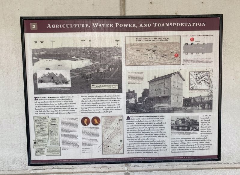 Agriculture, Water Power, and Transportation Marker image. Click for full size.