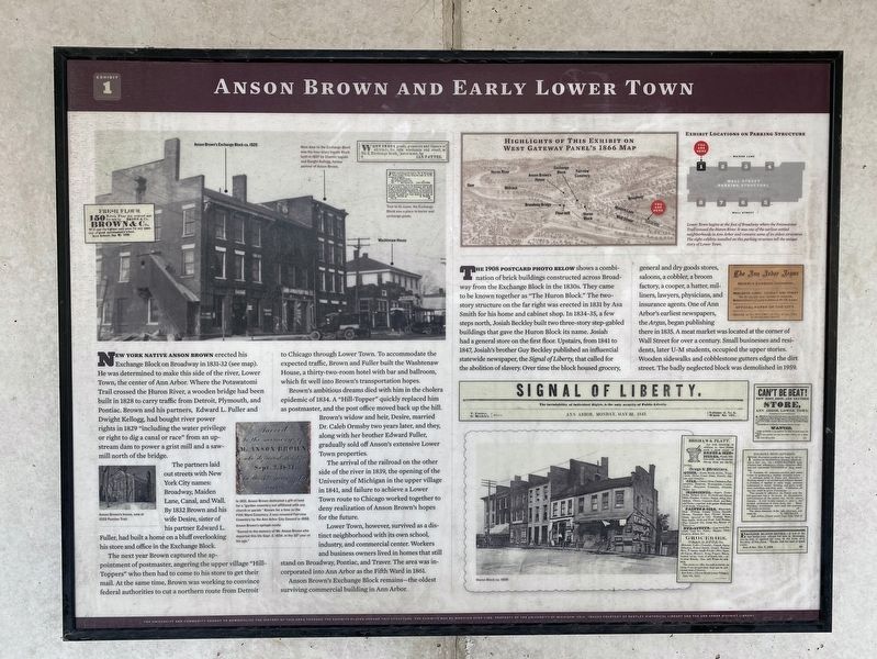 Anson Brown and Early Lower Town Marker image. Click for full size.