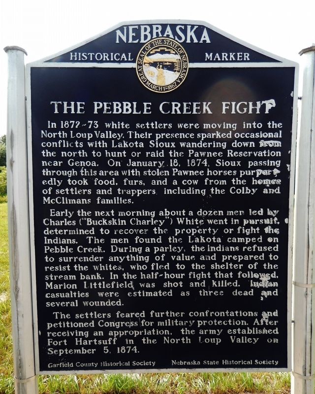The Pebble Creek Fight Marker image. Click for full size.