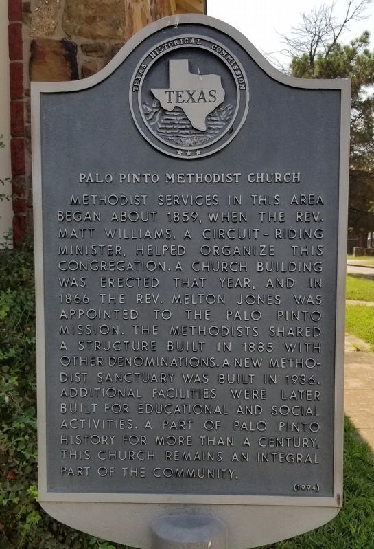 Palo Pinto Methodist Church Marker image. Click for full size.