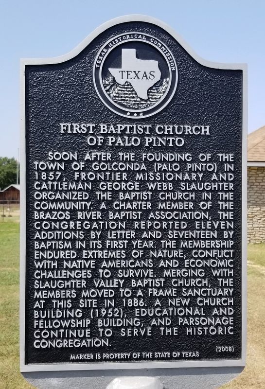 First Baptist Church of Palo Pinto Marker image. Click for full size.