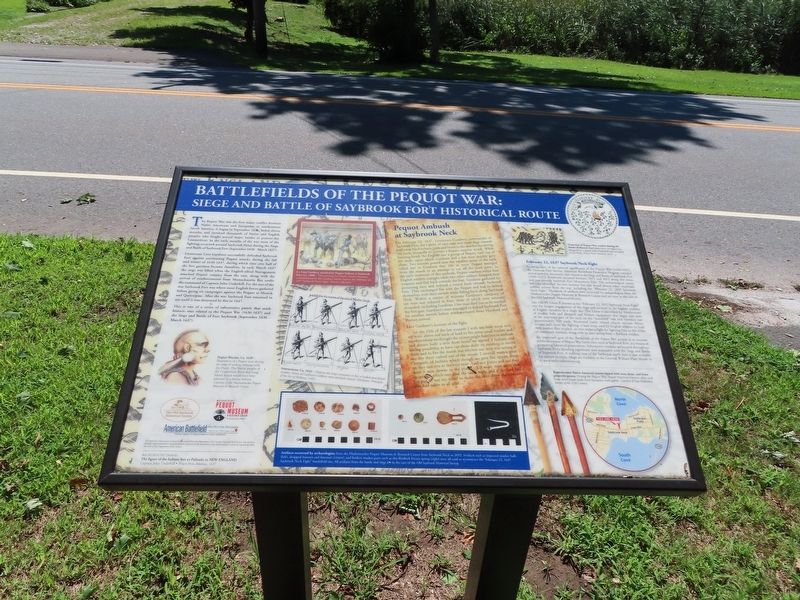 Battlefields of the Pequot War Marker image. Click for full size.