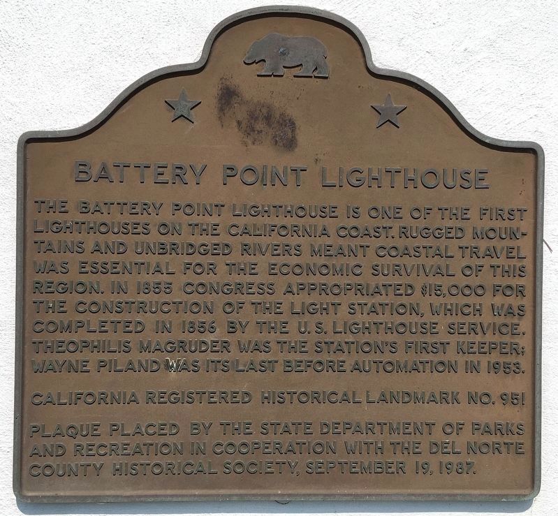 Battery Point Lighthouse Marker image. Click for full size.