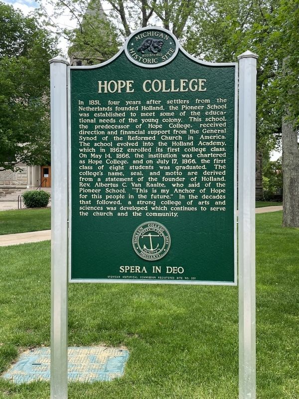 Hope College Marker image. Click for full size.