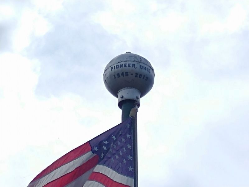 Pioneer Veterans Memorial Flagpole Detail image. Click for full size.