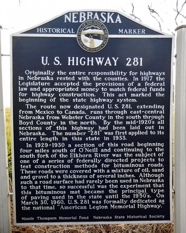 U.S. Highway 281 Marker image. Click for full size.