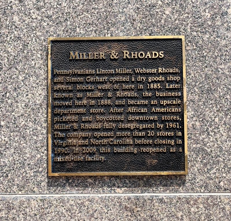 Miller & Rhoads Marker image. Click for full size.