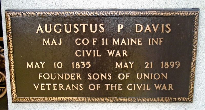 Augustus P Davis Marker. Click for full size. Augustus P Davis Marker image. Click for full size.
