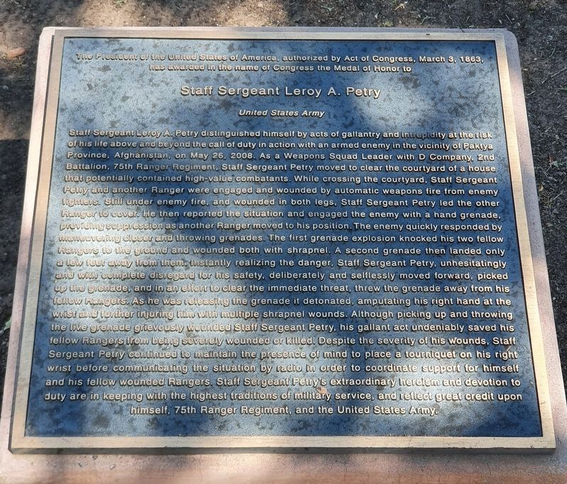 Staff Sergeant Leroy A. Petry Marker image. Click for full size.