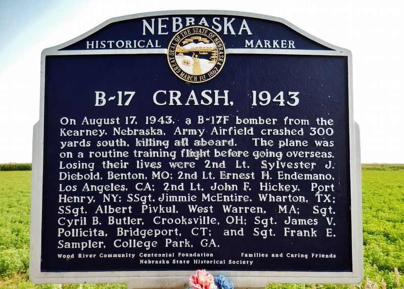 B-17 Crash, 1943 Marker image. Click for full size.