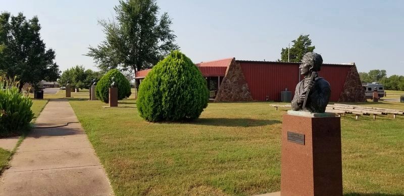The Sequoyah Marker is on the right in the photo. Click for full size. The Sequoyah Marker is on the right in the photo image. Click for full size.