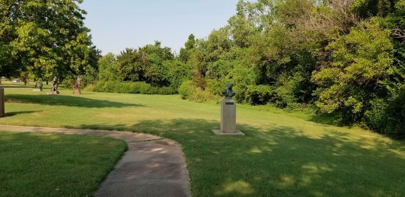 The view of the Jim Thorp Marker in the northwest section of the park image. Click for full size.