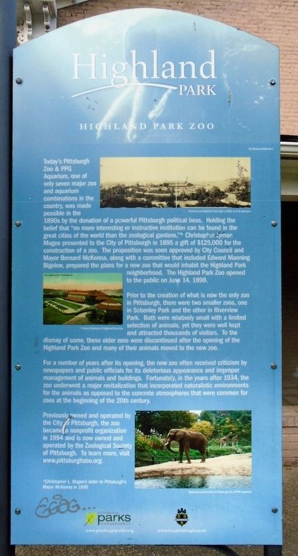 Highland Park Zoo Marker image. Click for full size.