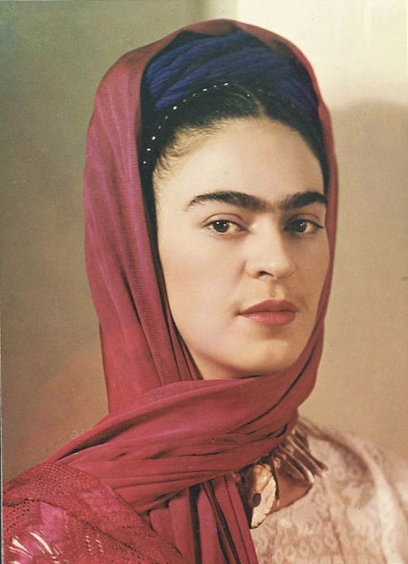<i>Frida Kahlo de Rivera</i> - 3-color Carbro portrait image. Click for full size.
