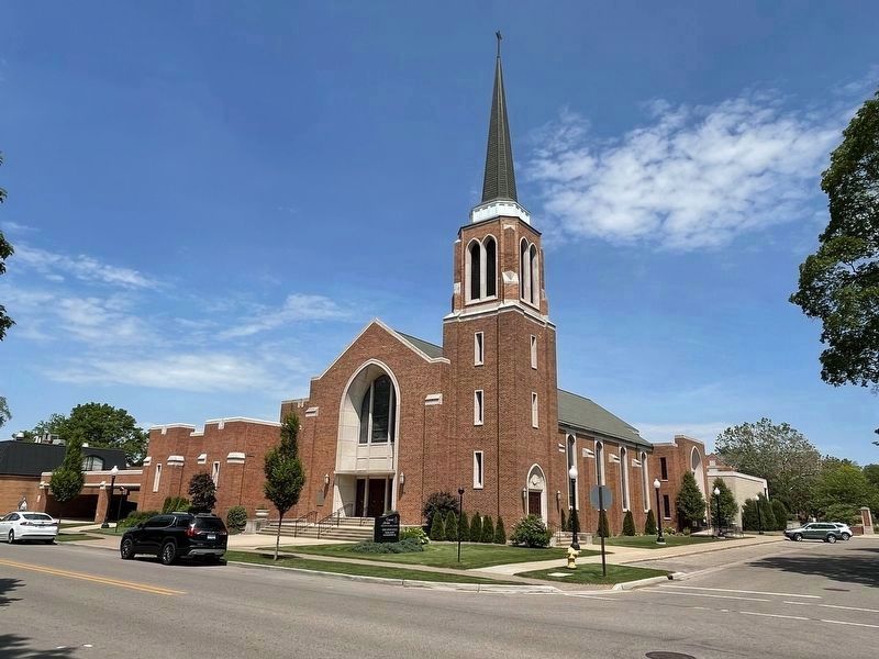 Central Avenue Christian Reformed Church and Historical Marker image. Click for full size.