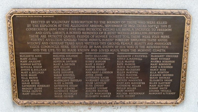 Allegheny Arsenal Explosion Marker image. Click for full size.