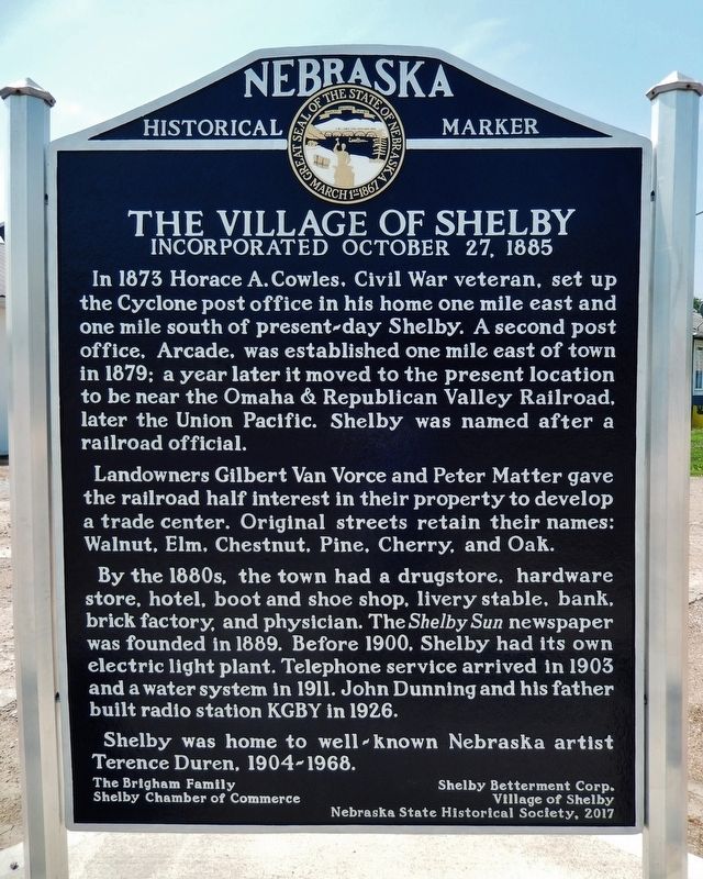The Village of Shelby Marker image. Click for full size.