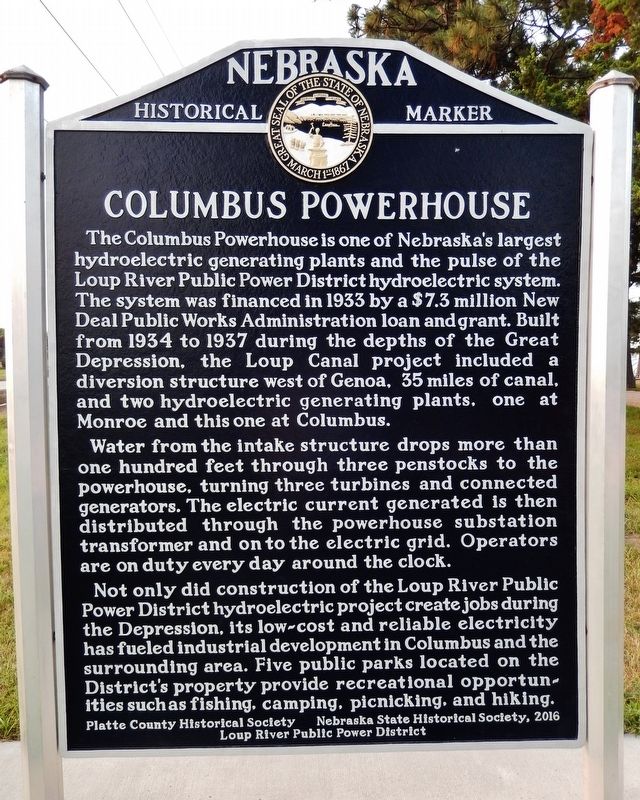 Columbus Powerhouse Marker image. Click for full size.