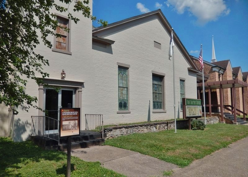 1st Regular Baptist Church Marker image. Click for full size.