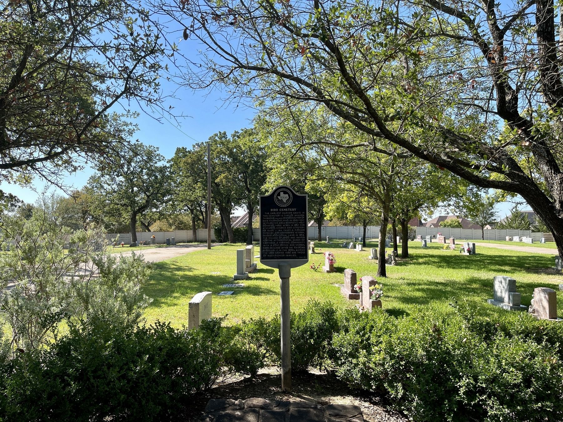 Dido Cemetery Marker in context image. Click for full size.