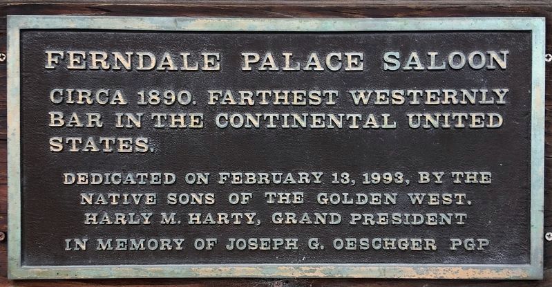 Ferndale Palace Saloon Marker image. Click for full size.