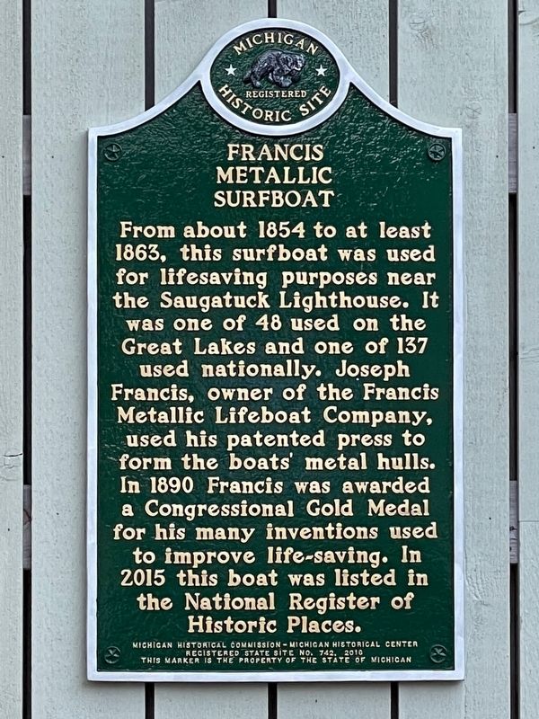 Francis Metallic Surfboat Marker image. Click for full size.