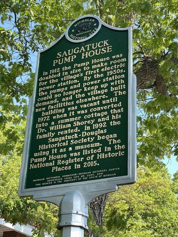 Saugatuck Pump House Marker, Side 2 image. Click for full size.