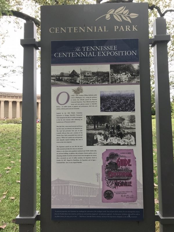 The Tennessee Centennial Exposition Marker image. Click for full size.