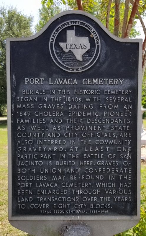 Port Lavaca Cemetery Marker image. Click for full size.