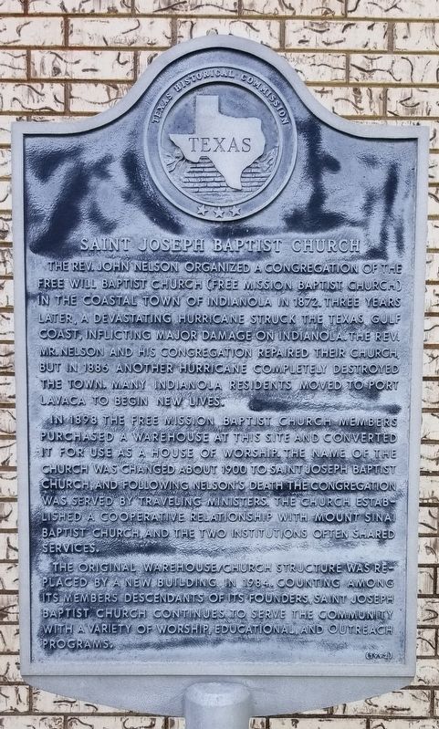 Saint Joseph Baptist Church Marker image. Click for full size.