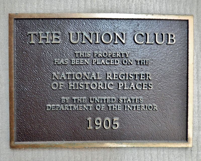 The Union Club Marker. Click for full size. The Union Club Marker image. Click for full size.