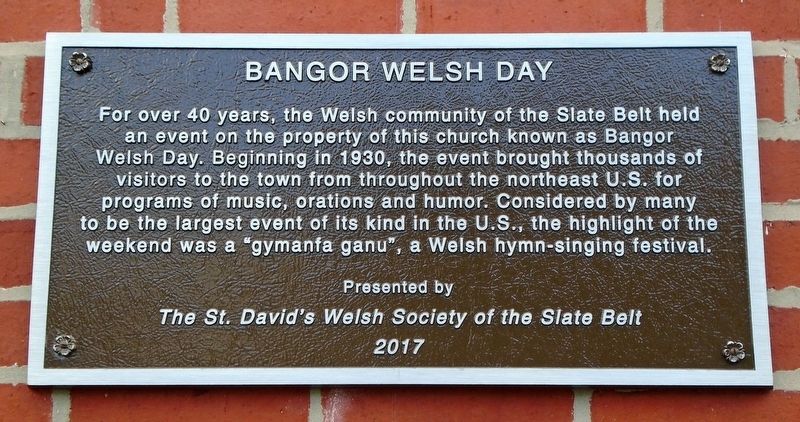 Bangor Welsh Day Marker image. Click for full size.