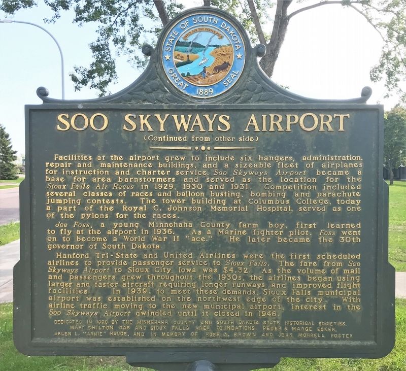 Soo Skyways Airport Marker (continued) image. Click for full size.