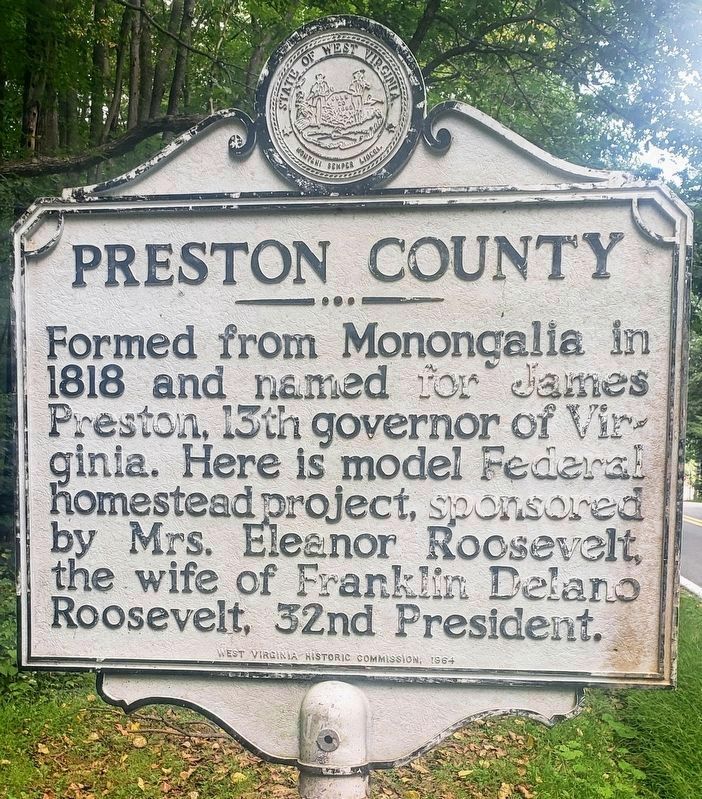 Preston County side of the marker image. Click for full size.