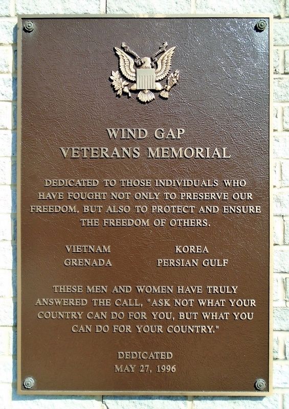 Wind Gap Veterans Memorial image. Click for full size.