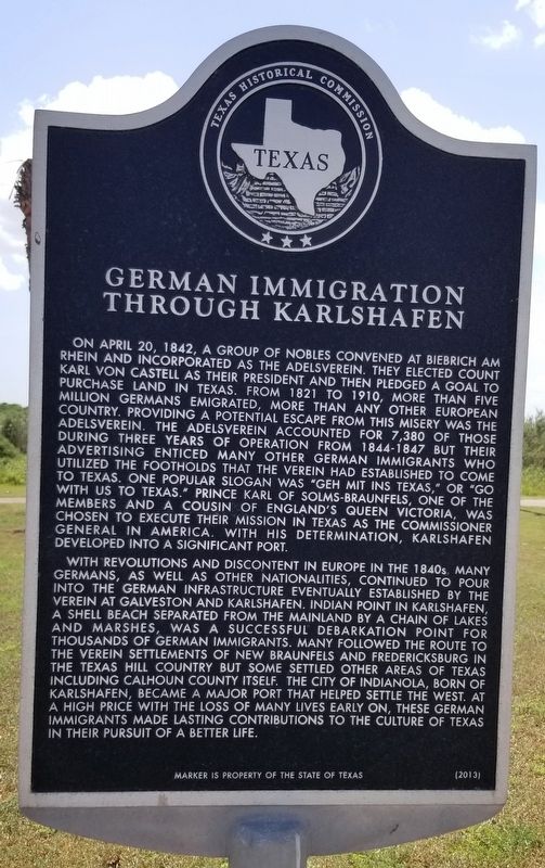German Immigration Through Karlshafen Marker image. Click for full size.