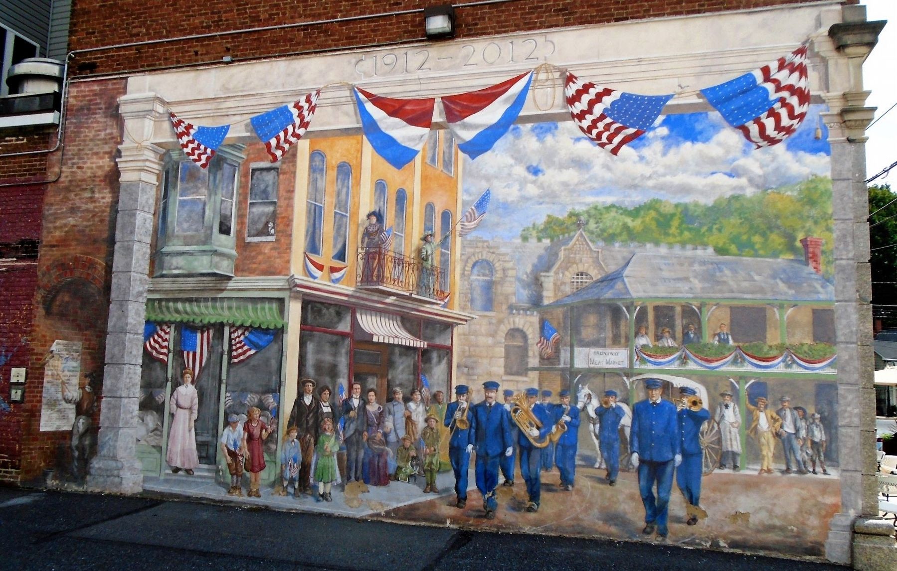 Old Home Week Mural and Markers image. Click for full size.